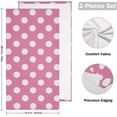 thumbnail image 2 of Dreamtimes Pink Polka Dot Hand Towel Set of 2, Highly Absorbent Soft Face Hand Towels for Bathroom, Kitchen, Hotel, Gym and Spa, 14 x 28 Inch, 14 x 28 Inch, 2 of 7