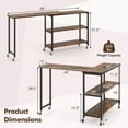 thumbnail image 3 of Costway Large 360° Free Rotating Sofa Side Table with Wheels Storage Shelf Patented, 3 of 10