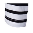 thumbnail image 5 of INSPIRE CHIC Men's T-Shirt Striped Crew Neck Long Sleeve Pullover Top 34 Black and White, 5 of 8