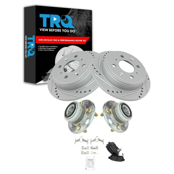TRQ Rear Brake Pad & Rotor Kit Fits Select 1990-2001 Acura 1992-2000 Honda