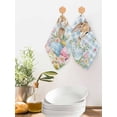 thumbnail image 2 of Easter Kitchen Dish Towels for Drying Dishes Set of 3, Spring Rabbit Eggs Seasonal Flowers Blue Lattice Waffle Weave Microfiber Hand Tea Bathroom Towels Quick Dry & Absorbent Towel 12x12, 2 of 7