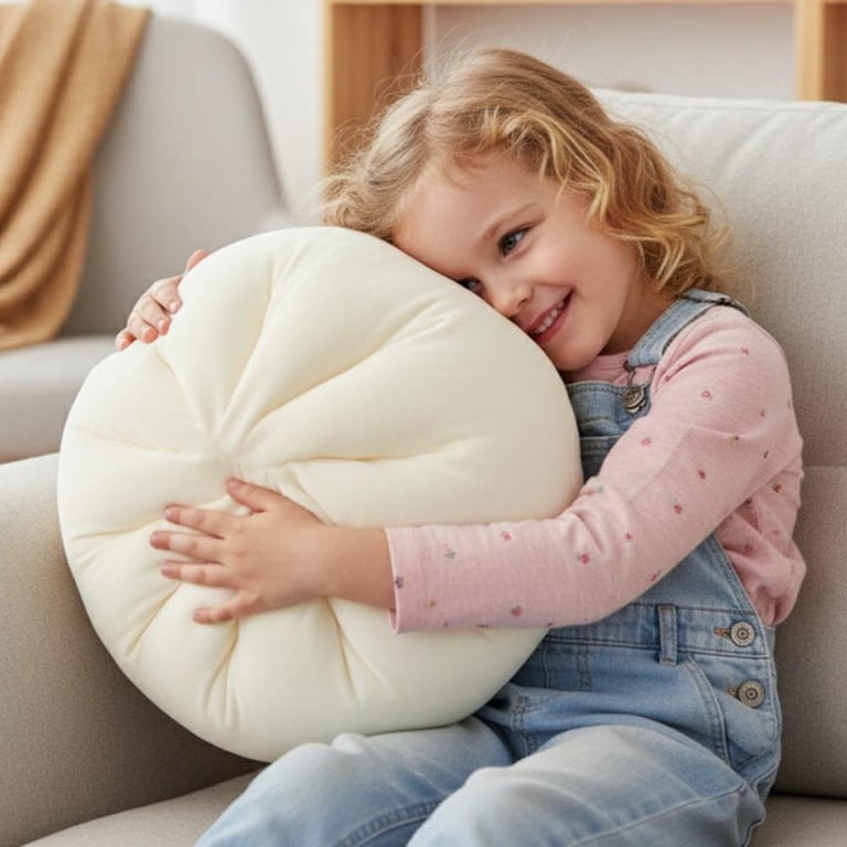 SeekLGT Squishy Dumpling Toy Giant Stuffed Bun Shape Plush Pillow