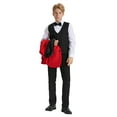 thumbnail image 2 of Boys Tuxedo Set Paisley 5pc Satin Shawl Lapel With Matching Solid Vest & Pants With Free Shirt & Bowtie, 2 of 5