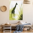 thumbnail image 2 of Africa Tapestry, Silhouette of Giraffe Ferns National Park Terrestrial Tall Animal Print, Wall Hanging for Bedroom Living Room Dorm Decor, 40W X 60L Inches, Pale Green Dark Green, by Ambesonne, 2 of 5