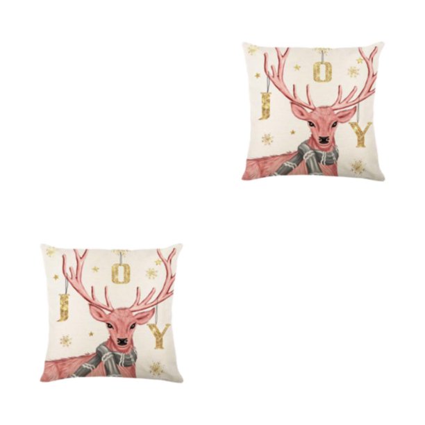 Injueey Funda De Almohada De Lino De Dibujos Animados De Papá Noel Amplia Aplicación Y Decoración Cómoda Y Duradera Rosa Tipo-3 Rosa Tipo 3 2Conjunto