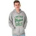 thumbnail image 3 of Date Vegan Girls Funny Vegetarian Gym Zip Hoodie Sweatshirt Men Brisco Brands S, 3 of 6