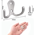 thumbnail image 2 of Juego de 10 percheros dobles para colgar en la pared, ganchos dobles de metal y ganchos de almacenamiento con tornillos para estantes, cajones, baño, dormitorio, gancho y decoración, color plateado, 2 of 5