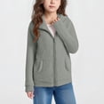 thumbnail image 2 of Girls Boys Zip up Sherpa Coat Kids Thick Comfy Polar Fleece Jacket with Pocket Winter Solid Color Sweatshirt Jacket Tops, 2 of 6