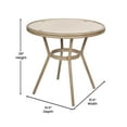 thumbnail image 5 of Flash Furniture Indoor/Outdoor Commercial French Bistro 31.5" Table, Natural/White PE Rattan, Glass Top with 2 Stack Chairs - Light Natural, 5 of 10