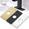 thumbnail image 6 of Gustave Kitchen Bathroom 6 inch Sink Faucet Plate Hole Cover Deck Plate Stainless Steel Rectangle Matte Escutcheon, Black, 6 of 8
