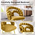 thumbnail image 4 of Juego de 2 Sillas de comedor de terciopelo de cadena de bola de silla de burbuja hinchada amarilla con piernas de oro, sillas modernas tapizadas de acento para el comedor y la cocina, 4 of 5