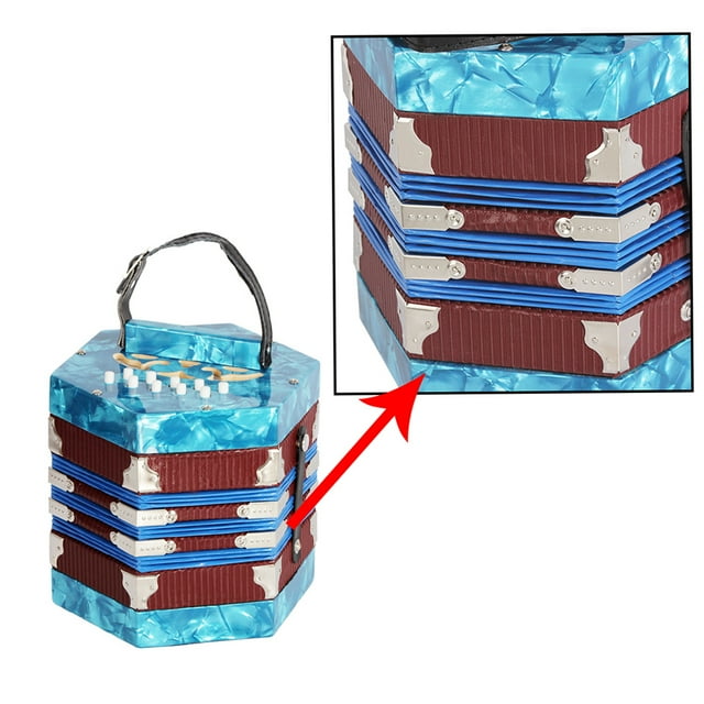 Concertina Accordion 20 Button Professional Musical Instrument Concertina Accordion Portable 22.4 22 17.7cm
