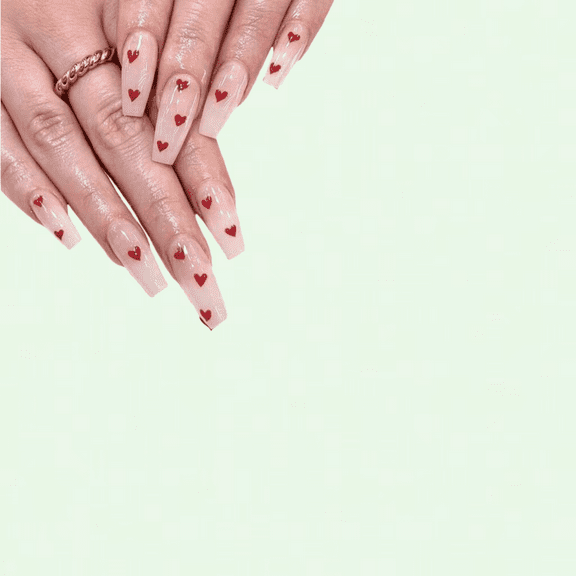 6 Sheets Heart Nail Art Stickers, Self Adhesive Nail Decals for Valentine's Day Decoration