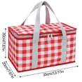thumbnail image 3 of Tkrady Insulated Reusable Food Picnic Bag Beach Bags, Cooler Bags with Zippered Top -for Hot or Cold,Picnic Basket Collapsible,Beach, Outdoor Party, Camping,Festivals (Red), 3 of 6