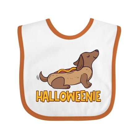 Inktastic Halloweenie Cute Dachshund in Hot Dog Costume Boys or Girls Baby Bib