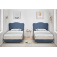 thumbnail image 2 of Adjustable cabecero forrado tamaño individual cama platform con wood slats - no necesita colchón base - light blue, 2 of 8