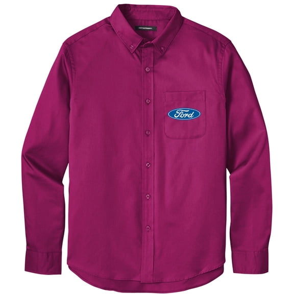 Men's FORD OVAL LOGO Twill Shirt with Pocket, 4XL Wild Berry