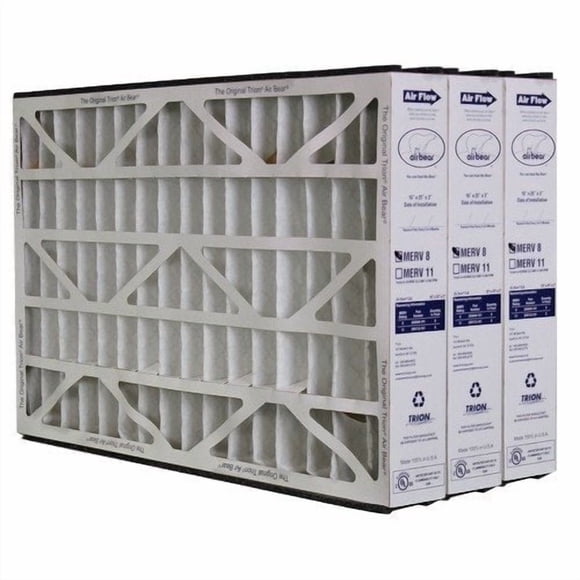 Trion Air Bear 255649-101 Pleated Furnace Air Filter 16x25x3 MERV 8 by Trion, 3-Pack