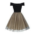 thumbnail image 2 of DailyTrove Women's Off-Shoulder Tulle Dress-Short Sleeve-Fit & Flare-Polyester Blend-for Cocktail Party/Wedding-Flowy Tulle, 2 of 6