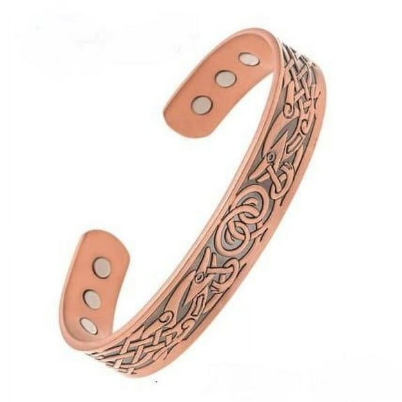 Men's 8 Inch Solid Copper Magnetic Cuff Bracelet CBM-AZ5- 1/2 of an inch wide.