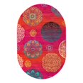thumbnail image 3 of Unique Loom Azalea Collection Area Rug - Aromi (5' 3" x 8' Oval Rust Red/Orange), 3 of 7