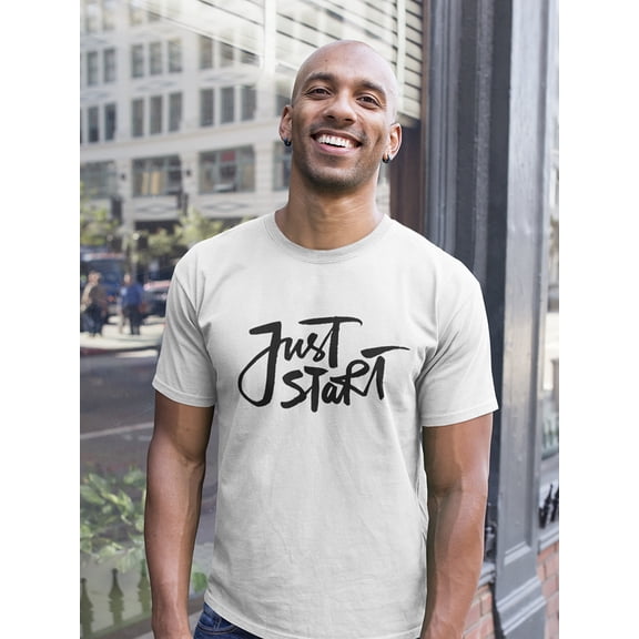 Just Start Quote Lettering Tee Men's -Image by Shutterstock