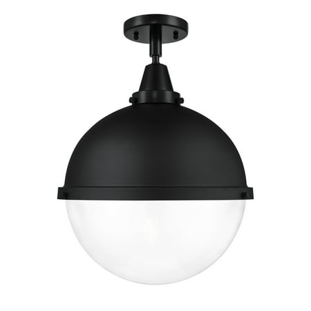 

Innovations Lighting Caden Hampden - 1 Light 13 Flush Mount Clear/Matte Black