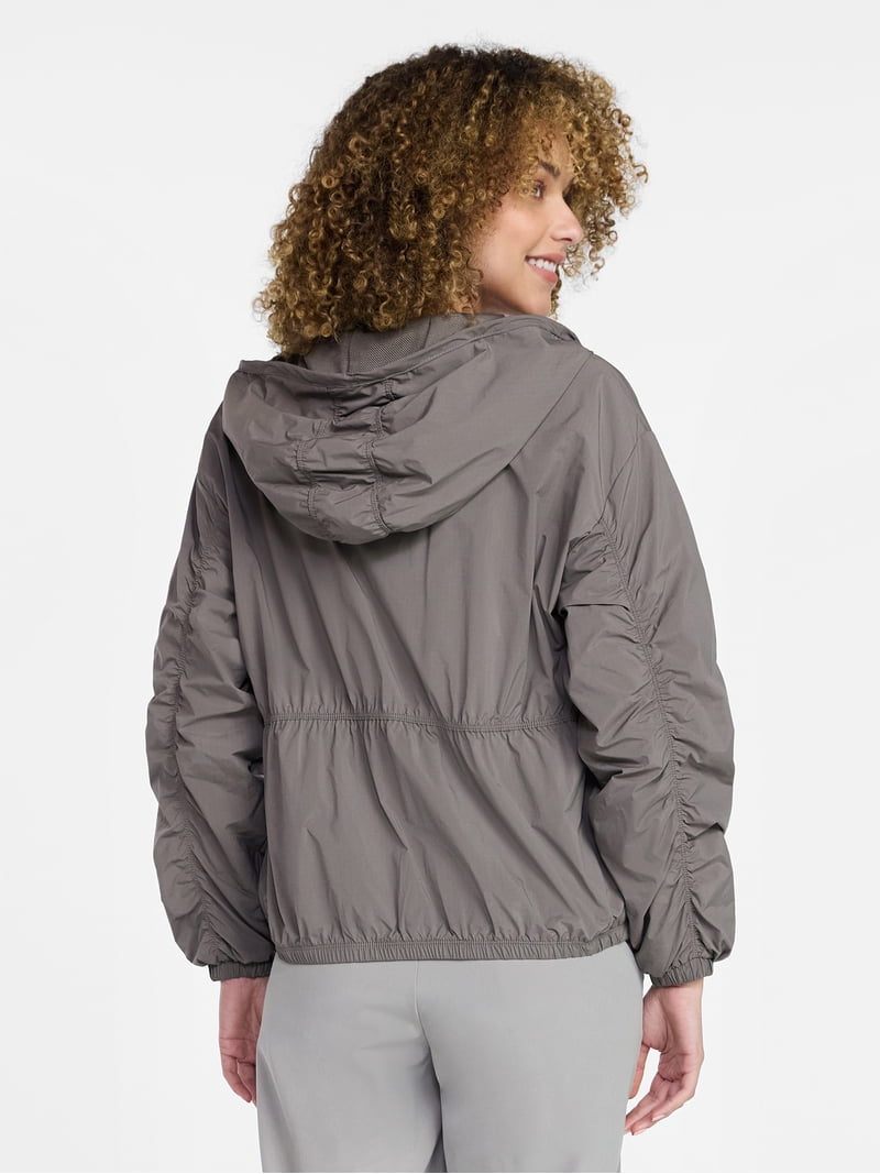 Avia Women's Ripstop Zip Jacket with Hood, Lightweight, Sizes XS