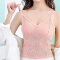 thumbnail image 6 of Womens Camisole Tank Tops qinhaie Women's Lace Camisole with Padded Bra, Adjustable Spaghetti Straps V Neck Crop Top, Soft Breathable Bra Pink Camisoles & Tanks, 6 of 8