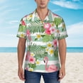 thumbnail image 4 of Lsque Tropical Flamingo pattern Hawaiian Shirt for Men, Unisex Summer Beach Casual Short Sleeve Button Down Shirts-Medium, 4 of 9