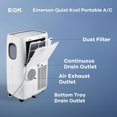 thumbnail image 4 of Emerson Quiet Kool 3 in 1 White 12000 BTU Portable Air Conditioner Rooms up to 450 Sq.ft, EAPC8RC1, 4 of 7