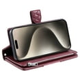 thumbnail image 3 of for iPhone 14 Pro Max Wallet Case with Card Holder & Kickstand & Wrist Strap, Flip Folio Book Style PU Leather Shockproof Protective Phone Cover with Crossbody Strap for iPhone 14 Pro Max, Winered, 3 of 13