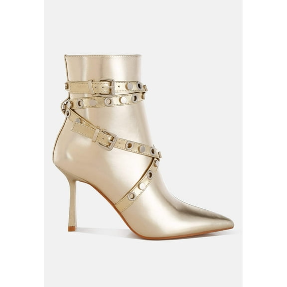 Jaunts Eyelets  Studs Harness Ankle Boots
