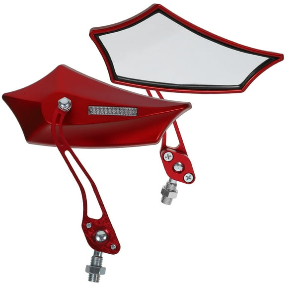 Toyvian 1Set Red Motorcycle Mirror Handlebar Replacement with Clear High Definition Glass