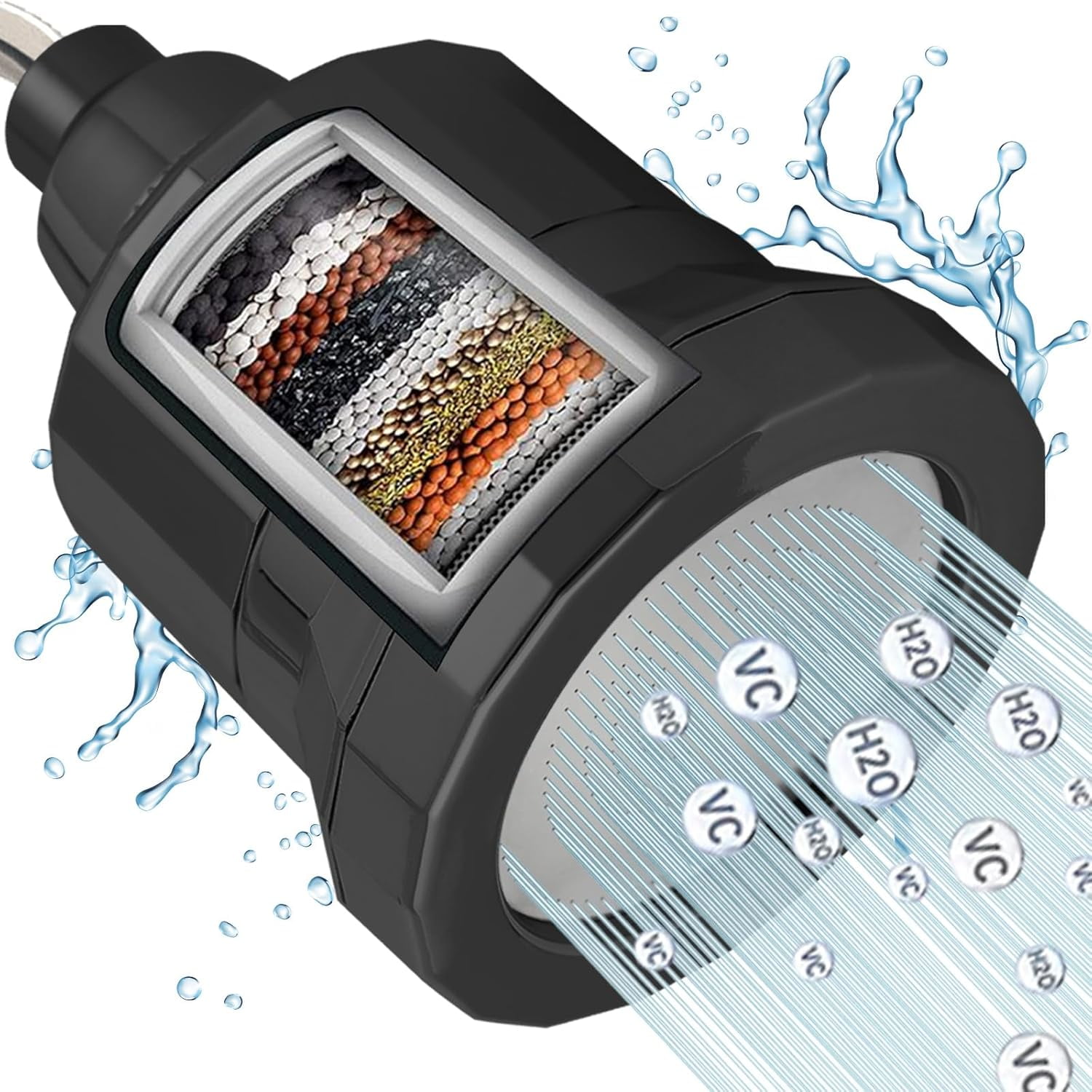 Filtre Adoucisseur D'eau Pour Pommeau De Douche PureAction - Anti Calcaire Argent - Maison