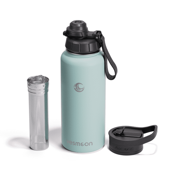 Vesmoon Vessence Infuser Bottle 32 Oz - Insulated Water Bottle for Loose Leaf Tea | Tea Infuser Water Bottle with Straw Lid & Chug Lid | Leak Proof Water Bottle