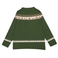 thumbnail image 4 of BODOAO Women's Fair Isle Cardigan Pumpkin Pattern Button Front Crew Neck Long Sleeve Knit Sweater Casual Fall Halloween Holiday Jacket for Seasonal Casual Wear Blackish Green M, 4 of 5