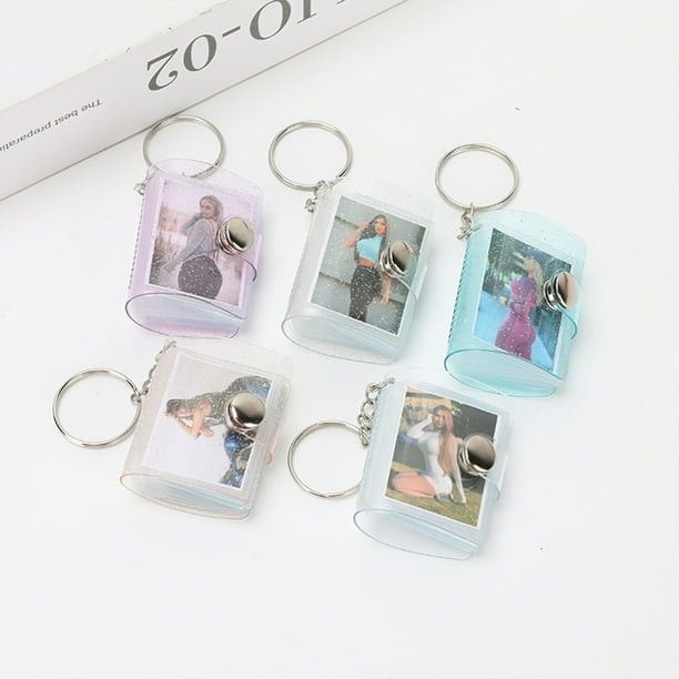Xihbxyly Miniálbum de Fotos, Diseño de Llavero Portátil, Material de Pvc para Proteger Fotos, Elegantes Opciones de Color, Tamaño Compacto para Fácil Transporte, Regalo Ideal para Bodas, Cumpleaños y