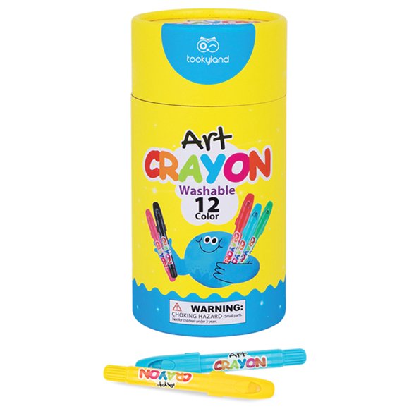 TOOKYLAND Craies de Cire Gel Lavables - Craies de Cire Soyeux à Torsion Non Toxiques pour Enfants