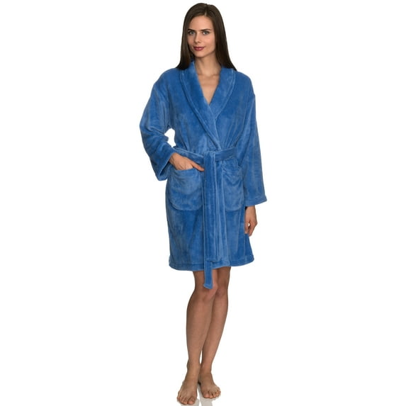TowelSelections Women's Robe, Plush Fleece Short Spa Bathrobe