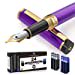 thumbnail image 3 of Dryden Designs Fountain Pen - Medium Nib 0.5mm | Includes 24 Ink Cartridges - 12 Black 12 Blue and Ink Refill Converter | Left and Right Handed, Smooth Look, Classic Writing Tool -Decadent Purple, 3 of 10