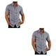 thumbnail image 3 of Sonducket Camisa de verano para hombre de viaje para banquetes, camisas de manga corta con botones y cuello vuelto, ropa de poliéster, regalo de Gris L 2piezas, 3 of 6