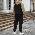 thumbnail image 5 of CONZONE Mens Sweatsuit 2 Peice Set Casual Track Suit for Men Patchwork Color Long Sleeve Hoodies Sweatpants Cozy Fall Winter Athletic Jogging Outfits, 5 of 5