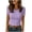 Purple, variant on Womens Casual Ribbed Crop T Shirts Short Sleeve Scallop Neck Slim Fitted Tops for Everyday Wear
