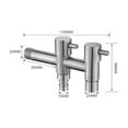 thumbnail image 6 of 304 Stainless Double Handle Dual Valve Outdoor Garden Faucet, Washing Machine Tap Bibcock Toilet Tap, 6 of 6