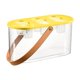 thumbnail image 1 of Caja de hidropónico transparente con 6 agujeros, tanque de escritorio para micropaisaje, para plantas y peces. Amarillo, 1 of 8
