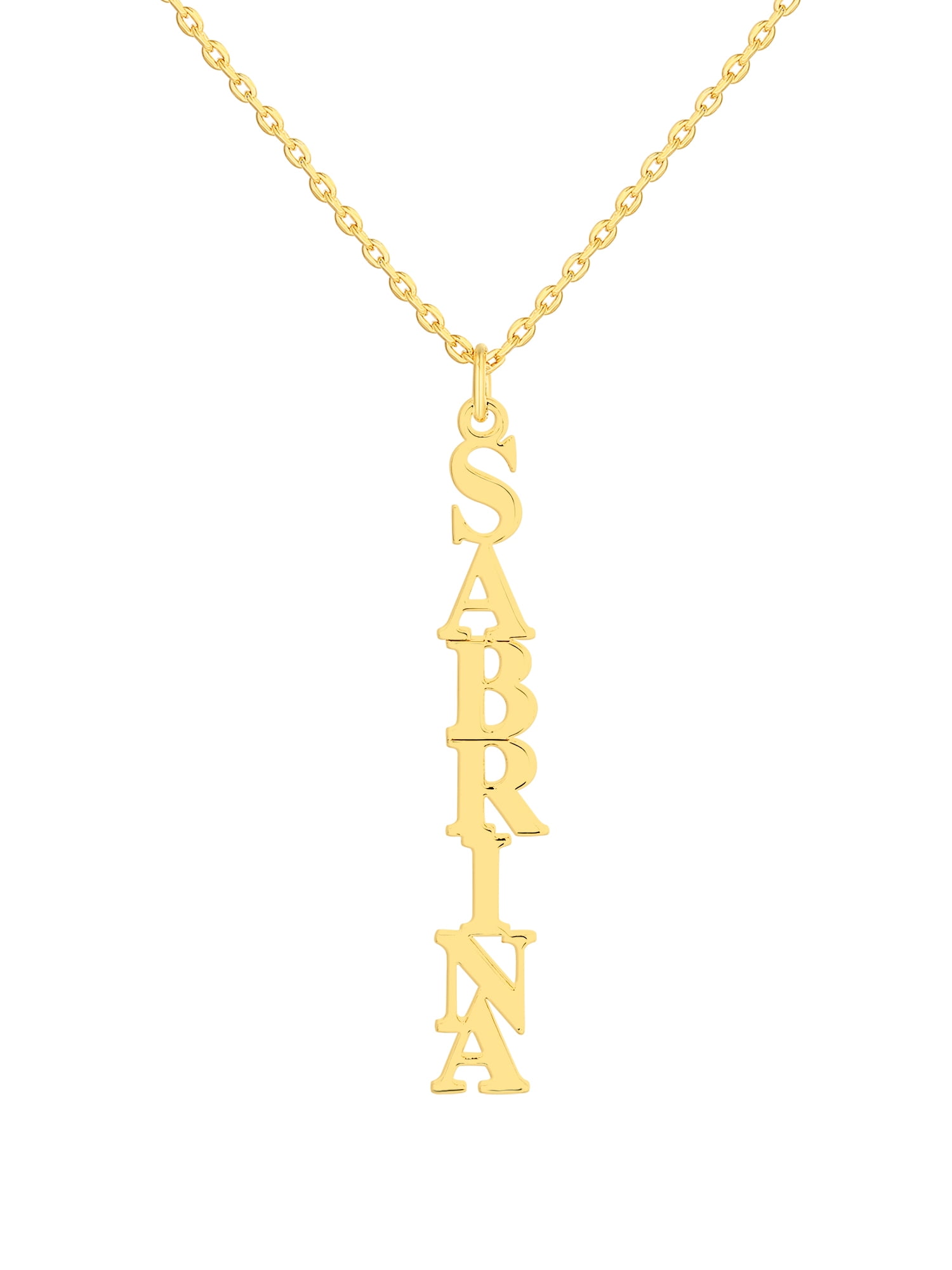 Personalized Planet Women's Uppercase Vertical Name Necklace