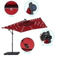 thumbnail image 4 of CHYVARY 8.2x8.2ft LED Outdoor Patio Offset Hanging Cantilever Umbrella W/Base for Deck,Poolside and Patio,Red, 4 of 9