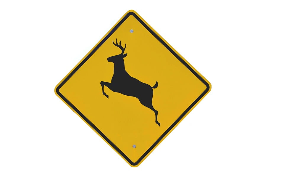 Wildlife Deer Crossing Sign Symbol Deer Caution-12 Inch BY 18 Inch