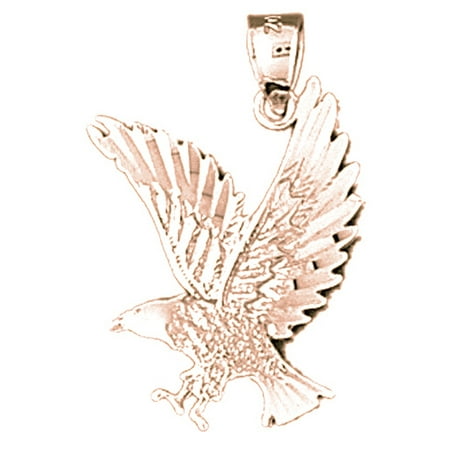 14K Rose Gold Eagle Pendant - 28 mm